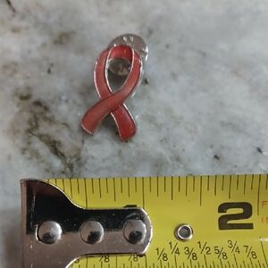 Elegant Pink Ribbon Pin